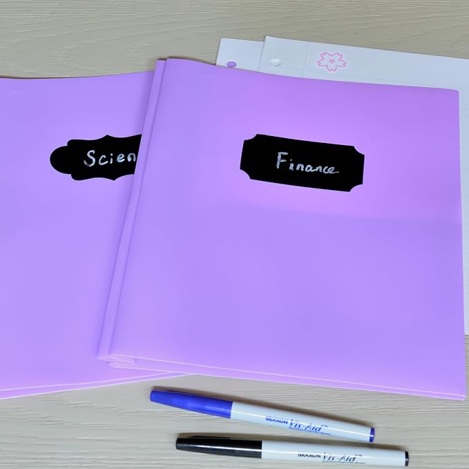 Youngever 6 Pack Heavy Duty Plastic Two Pocket Folders with 3 Prongs, Metal Prongs Fastener, Heavy Duty Plastic 2 Pocket Folder (Mauve)