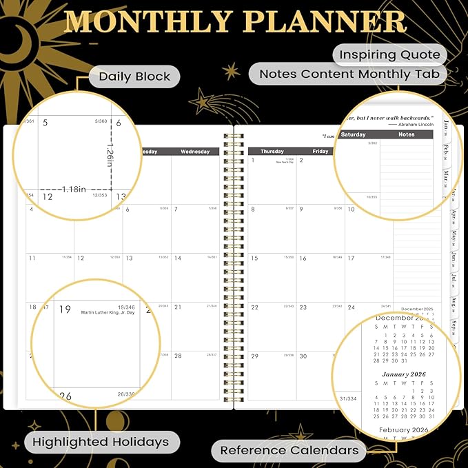 2026-2030 Monthly Planner/Calendar - 5 Year Monthly Planner 2026-2030 from Feb. 2026 - Dec. 2030, 9" x 11", 60 Months Calendar, Large 5 Year Planning with Tabs, Double-Side Pocket, Holidays