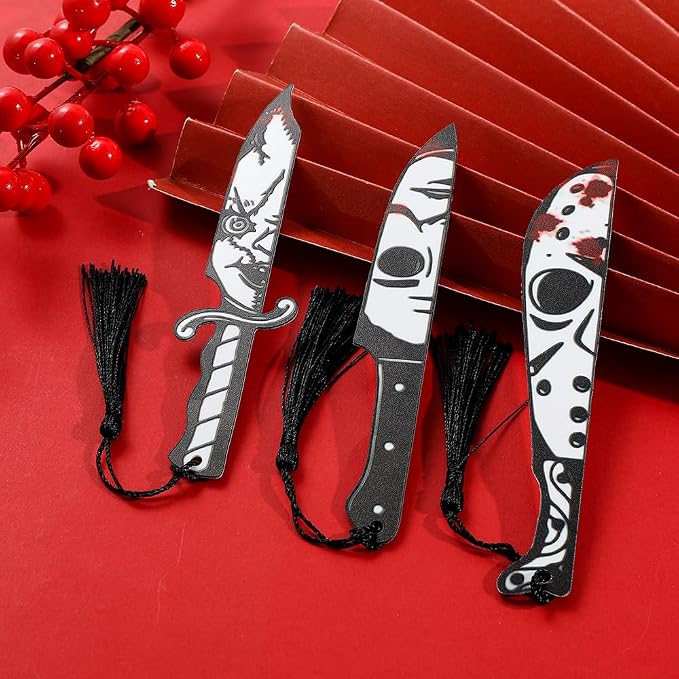Horror Halloween Acrylic Bookmark for Women Spooky Novel Lovers Reading Accessories Student Study Stationery Halloween Gift for Men Women