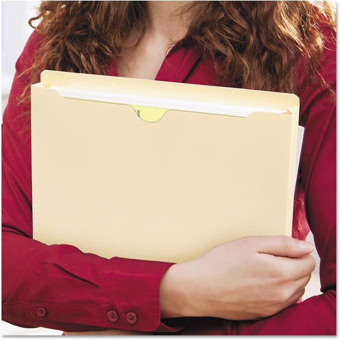 Smead File Jacket, Reinforced Straight-Cut Tab, 1" Expansion, Letter Size, Manila, 50 per Box (75520)