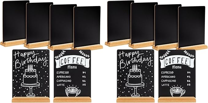 12 Pack Mini Chalkboard Signs with Stand for Table Decorations, Restaurant Food Display, Message Boards, Small Business, Wedding, Banquet, Coffee Shop (6 x 8 Inches)