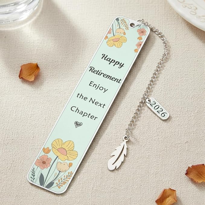 Happy Retirement Gifts for Women Men Retirement Bookmarks for Retired Teacher Nurse Book Lovers Gifts for Mom Grandma Friends Farewell Leaving Gift for Coworker Colleague Enjoy The Next Chapter 2026