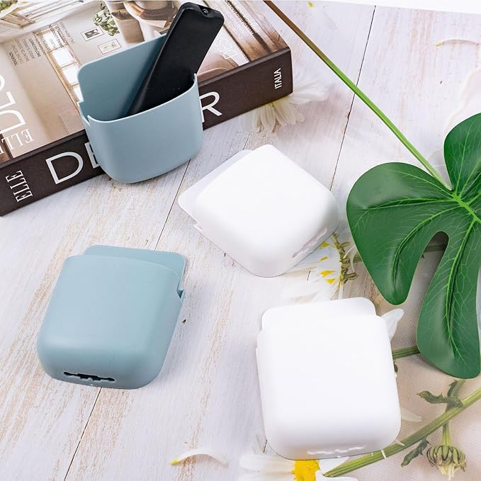 8 Pack Remote Control Holder Wall Mount Self Adhesive Wall Mounted Storage Box Pen Storage Containers for Home Office School