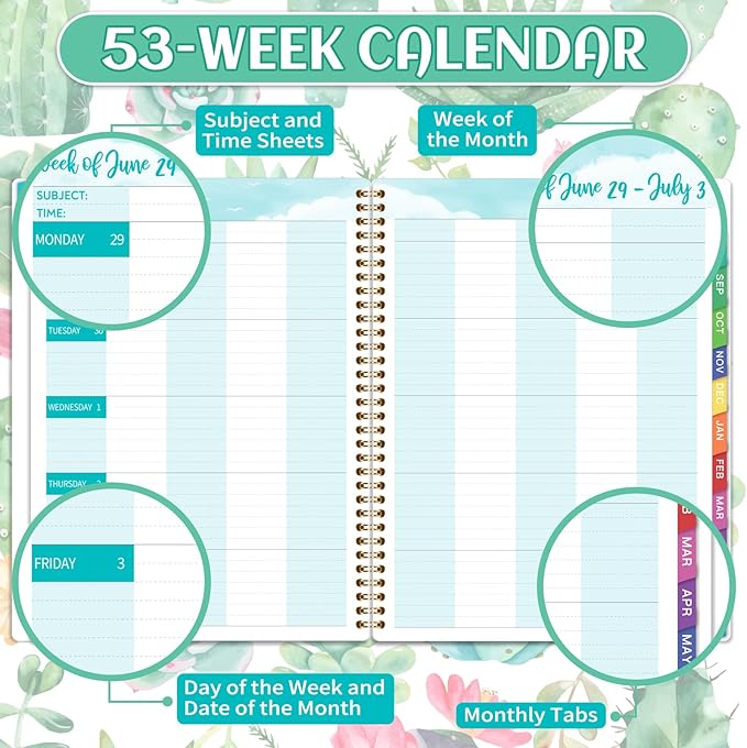 Teacher Planner 2026-2027 - Teacher Lesson Planner 2026-2027, Jul. 2026 - Jun. 2027, 8.3" x 11", 2026 2027 Planner Weekly & Monthly Lesson Plan Book for Teachers with Back pocket, Colorful Tabs