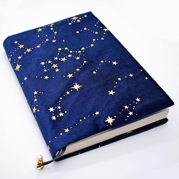 BLBMH 5x8 Book Cover | Handmade Non-Stretch Fabric Sleeve with Bookmark | for Paperback Bible Journal | Privacy Reading Gift for Women - Velvet Blue