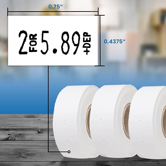Monarch Price Gun White Labels for Monarch Paxar 1131 Labeler - Easy to Load Pricing Tag Gun Label, Fits Well with Monarch 1131 Label Maker for Smooth and Hassle-Free Labeling, (8 White Label Rolls)