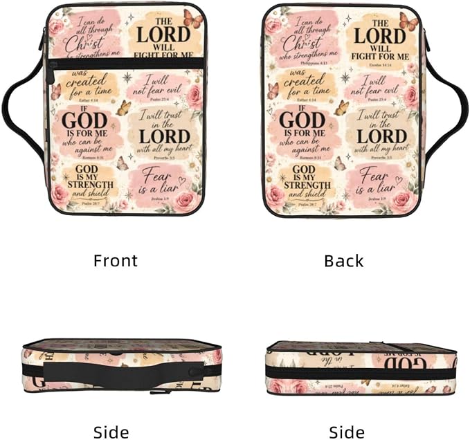 Bibles Flower Scripture Christian Religion Bible Cover Case Carrying Book Protector Case Bible Study Supplies Accessories Holder Case Christian Gift for Women Men