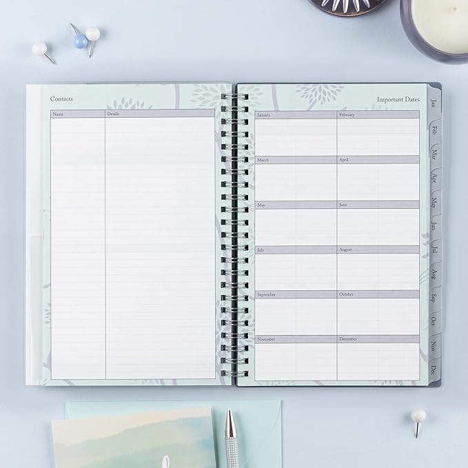 Blue Sky 2023 Weekly and Monthly Planner, January - December, 5" x 8", Frosted Cover, Wirebound, Rue Du Flore (101603-23)
