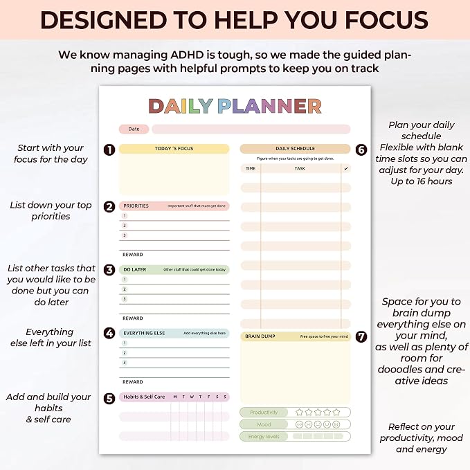 Adhd Cleaning Planner - Reusable Adhd Cleaning Planners for Adults - Tidy Minds ADHD Clean Planner for Women Adhd Cleaning and Organizing Planners - Cleaning Schedule and Checklist Daily Weekly Monthly 2026
