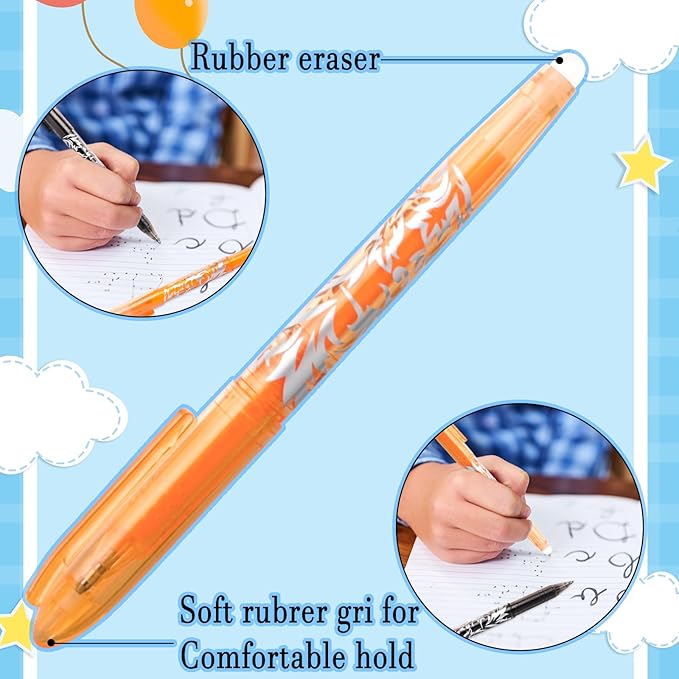 12 Colors Erasable Gel Pens, Fine Point(0.7), Make Mistakes Disappear, Premium Comfort Grip for Drawing Writing Planner School Supplies Christmas Gifts