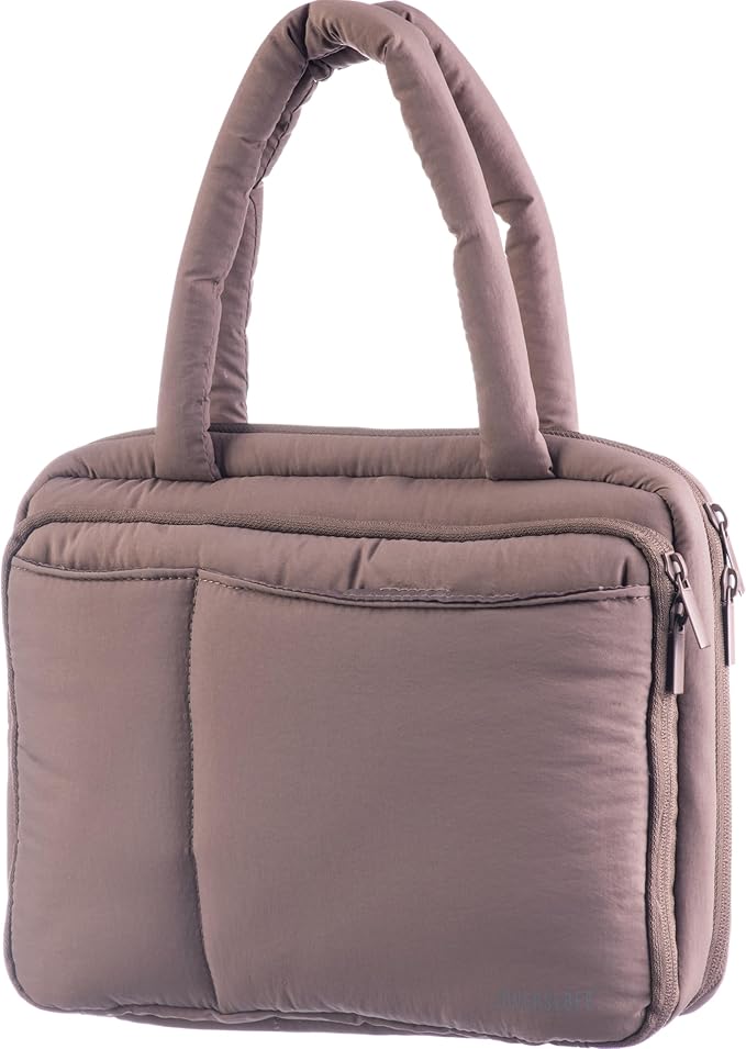 DiverseBee Large Bible Cover with Handles, Carrying Case for Women, Tote Bag, Bible Accessories, Christian Gift (Umber)