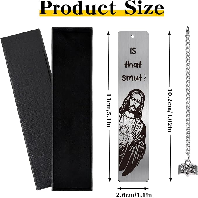 Is That Smut Bookmark - Funny Jesus Bookmark I Dont Watch Porn I Read It Like Lady Spicy Personalized Metal Book Marks Book Pendant Christian Religious Gifts for Adults Men Readers Bookish