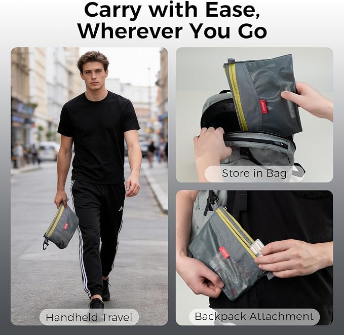pack all Double-Layered Water-Resistant Zipper Pouch, Mesh Zipper Bags for Storage, Travel, Office & Home Organization (Grey, Small)