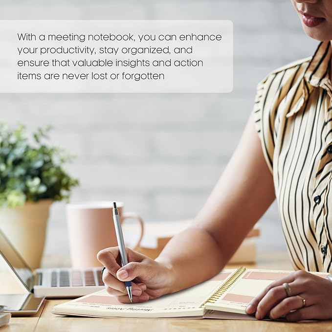 30 Pack of Meeting Notebook for Work Organization - Work Planner Notebook with Action Items, Agenda Planner for Note Taking, 160 Pages (6.9" X 9.9") Project Organizer for Men & Women - Multi