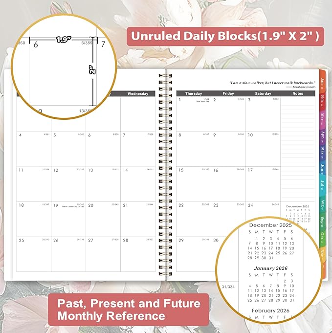 2026-2028 Monthly Planner - 3 Year Monthly Planner from Jan. 2026 to Dec. 2028, Calendar Planners with Colorful Tabs, Inner Pocket, 8.5'' x 11''