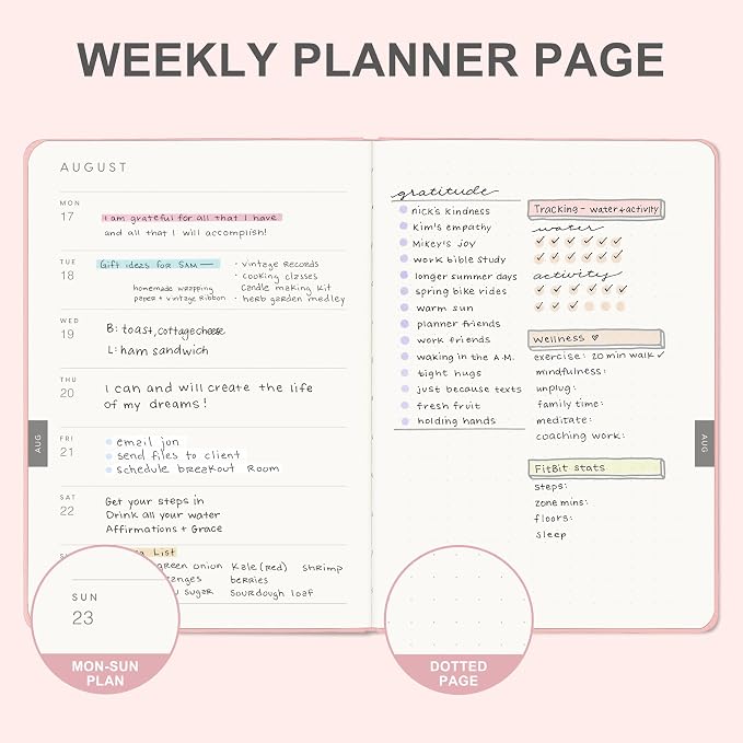 And Per Se 2026 Planner, 15 Months Hardcover Daily, Weekly & Monthly Planner, A5 size, 100GSM Thick Paper, Back Pocket, 5.7" x 8"(Pink)