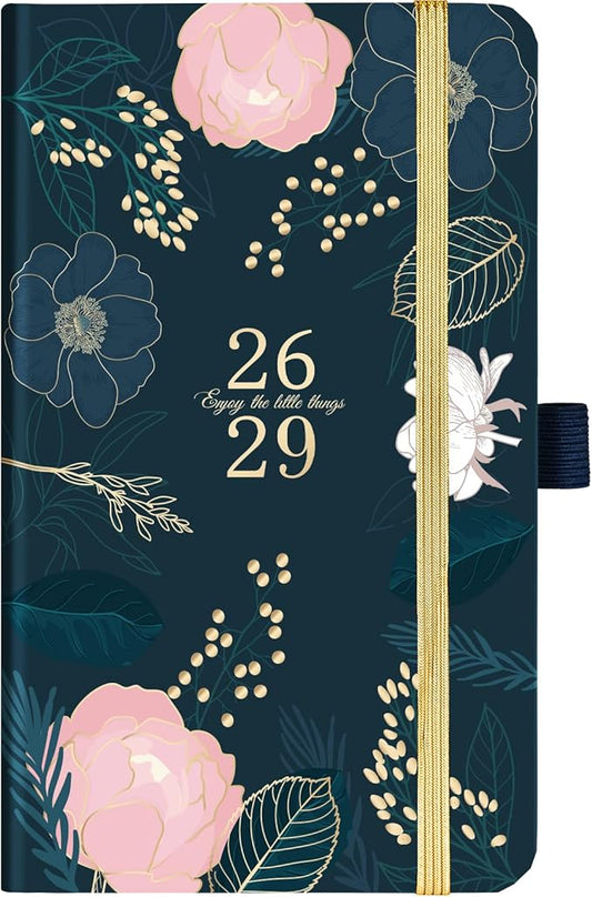 2026-2029 Pocket Planner - 3 Year Monthly Planner 2026-2029, 6.3" x 3.8", JULY 2026 - JUNE 2029, 60 Note Pages, Inner Pocket, Pen Loop, Elastic Closure