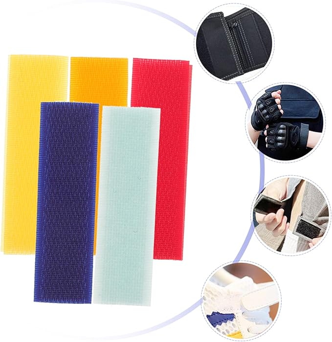 NUOBESTY 50pcs Adhesive Strips Hook and Loop Tape for Shoes Clothes Hats Double-Sided Adhesive Tapes
