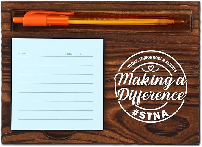 STNA Appreciation Self-Stick Note Pad Holder, Thoughtful Gift for Nursing Assistants Caregivers Healthcare Workers, Durable and Stylish Office Organizer, Work Desk Retro Note Pad Holder SDZ295