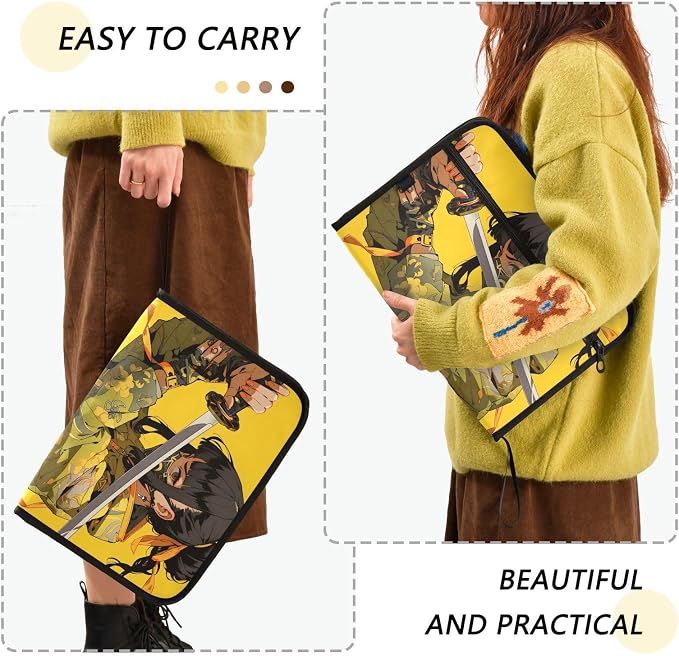 Expanding Accordion File Folder Ninja Anime Patterned Portable Documents Paper Organizer 13 Pockets with Labels