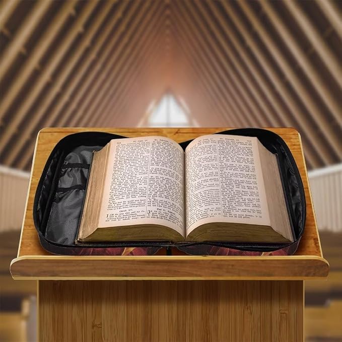 Coldinair Fire Soccer Bible Cover with Handles - Zippered Carrying Case for Boy Teen - Cool Tote Bag Book Cover Accessories - Christian Church Bag Purse