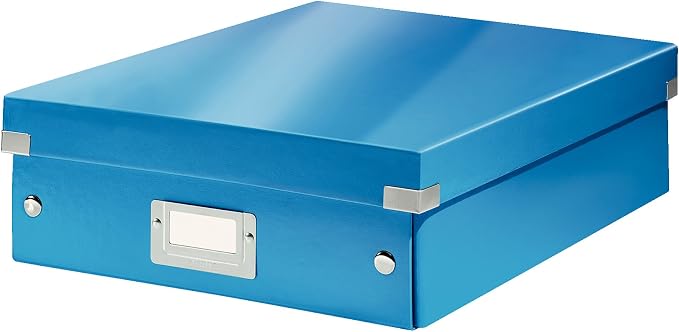 Leitz A5 Storage Box, Click and Store Range 60430001 - Small, Blue Organiser Box A4