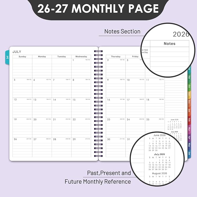 Planner 2026-2027 - Planner 26-27, Jul. 2026 - Jun. 2027, 8”× 10”, 2026-2027 Weekly & Monthly Planners with Monthly Tabs, Strong Twin-Wire Binding, Waterproof cover