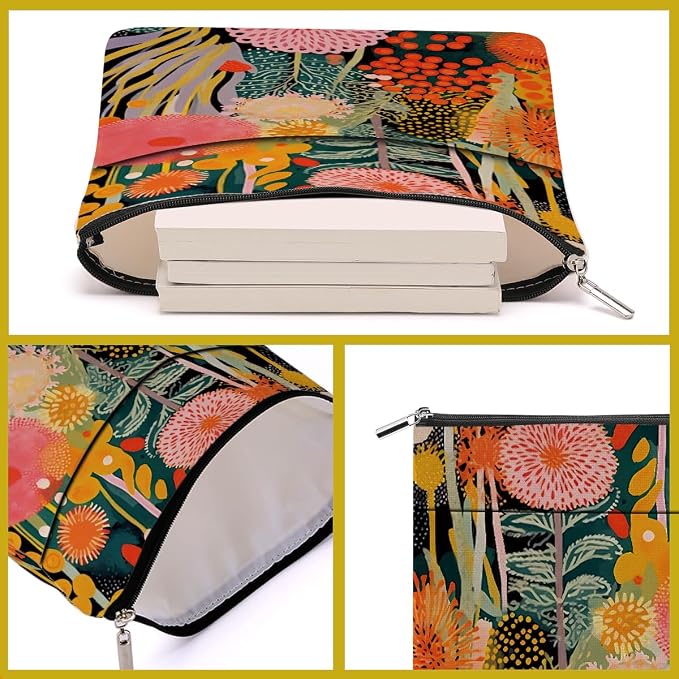 Botanical Flower Colorful Book Sleeve Book Accessories Book Cover Book Protector Christmas Birthday Boss Day Book Lovers Gifts Bookish Book Club Gifts for Readers Women Librarian Book Lover