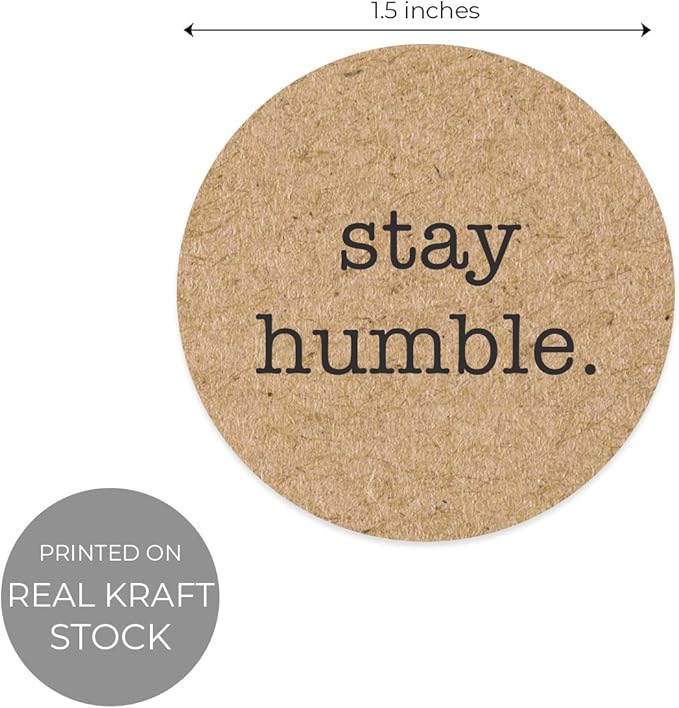 Be Kind Kraft Stickers / 500 Motivational Uplifting Stickers / 6 All Occasion Good Human Label Designs / 1.5" Round Brown Kraft Envelope Seals/Made in The USA