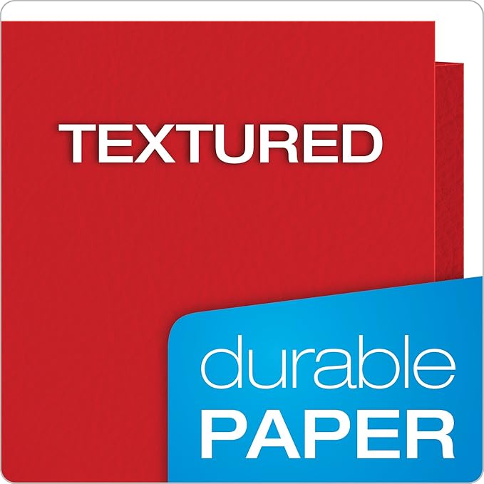 Oxford 2 Pocket Folders, Textured Paper, Assorted Colors (Light Blue, Red, Yellow, Orange, Green), Letter Size, 50 Per Box