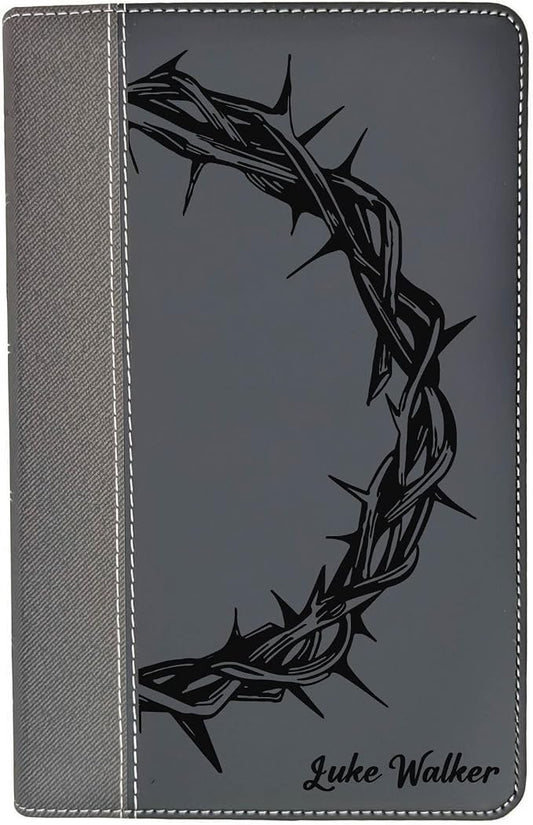 Farm and Posh Personalized NIV Personal Bible with Crown of Thorns | Large Print (Black)