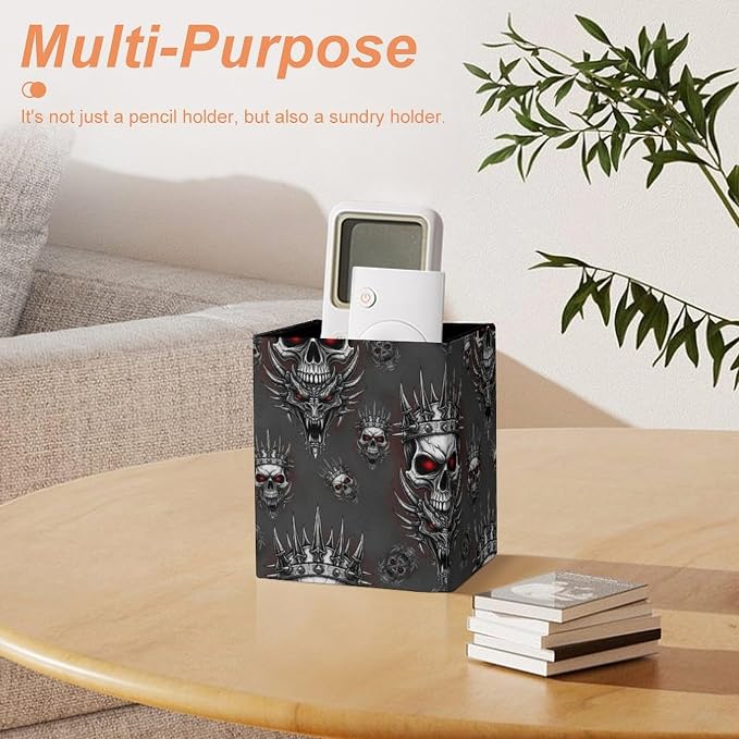 Men's Fashion Pencil Pen Holder Cup, Waterproof Office Supplies, Waterproof Multifunctional Office Supplies King Cool Skull Dragon Tattoo Art