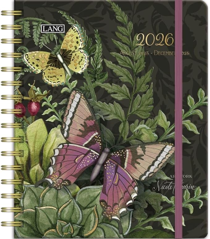 Lang, Midnight Garden Deluxe 2026 Planner, 8.25'' X 9.5'', Weekly Calendar with Stapled Binding