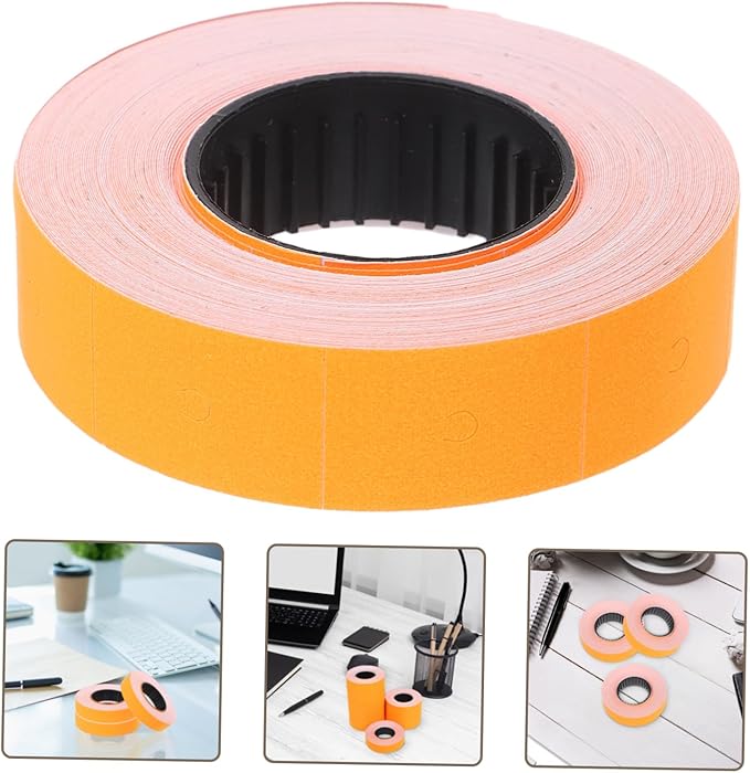 10rolls Price Labeller Paper Orange Price Sticker Labels for Retail Print Quality and Easy Application for Efficient Organization