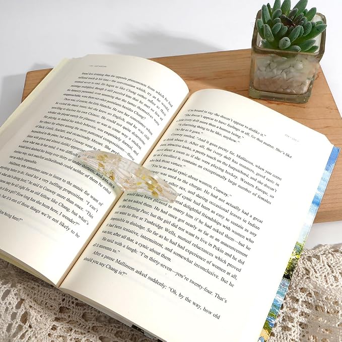 2PCS Book Page Holder,Dried Flower Resin Page Holders for Reading,Thumb Book Page Holder,Page Holder,Gifts for Book Lovers,Book Accessories Book Lover,Book Page Holders for Reading,Gifts for Readers