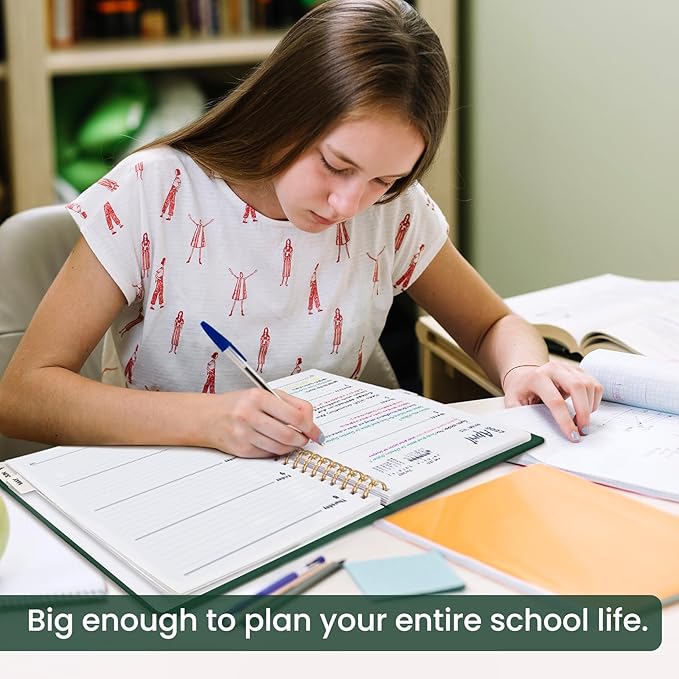 8.5" x 11" Academic Planner 2026-2027, Weekly & Monthly Calendar Planner Book, July 2026 – June 2027, Large Hardcover Organizer with Tabs, Perfect for Teachers, Students, Women & Men – A4, DarkGreen