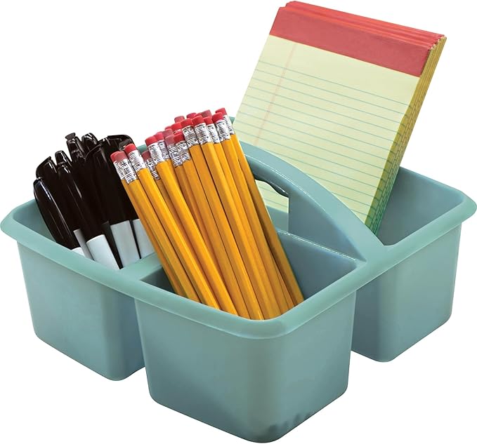 Teacher Created Resources Plastic Storage Caddy, Calming Blue (Pack of 2)