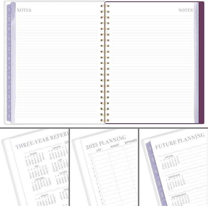 Cambridge Planner 2025-2026 Academic, Leah Bisch, Weekly & Monthly, 8-1/2" x 11", Large, Monthly Tabs, Flexible Cover, Stripe (LB32-905A)