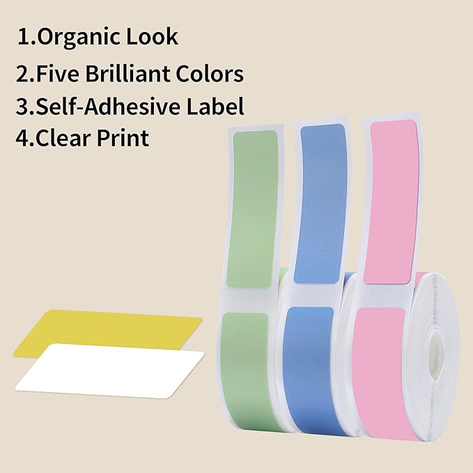 Label Maker Tape - 5 Rolls(800 Pieces) for D11/D110/D101 Printer Address Name File Waterproof Label Sticker for Daycare,School,Lunch Boxe and Cup,Christmas Supplies(0.47 x 1.57 Inch)