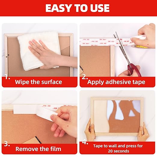 3M Double Sided Tape Heavy Duty, 2" x 9.85FT Removable Mounting Tape for Wall, Extra Strong Foam Tape, Picture Hanging Adhesive Strips Waterproof for Cars, Walls, Home, Office Décor
