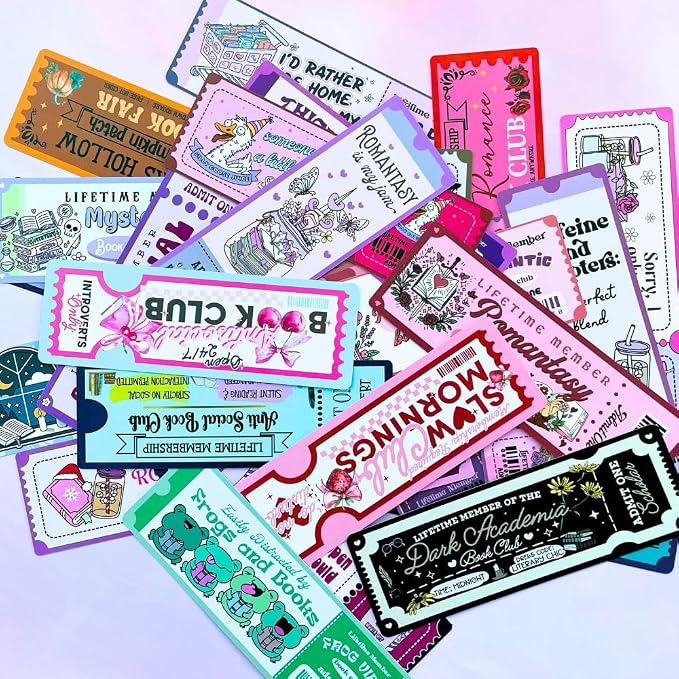 Book Club Bookmarks 30PC Bulk Set - Cute & Cool Bookmarks for Women Fun Markers for Reading Stylish Accessories, Funny & Girly Bookish Items Perfect for Teachers, Book Lovers and Readers