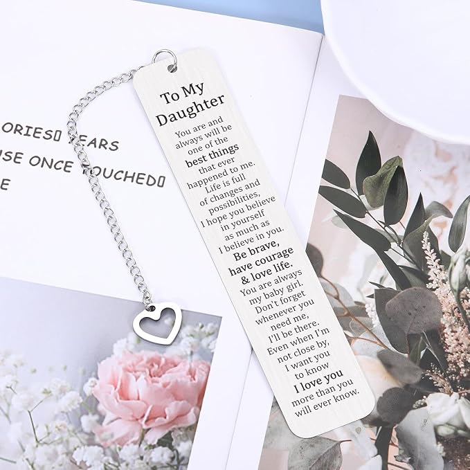 Gifts for Daughter from Mom Dad, Sentimental Birthday Gifts for Daughter, Inspirational Bookmark for Adult Daughter, Graduation Christmas Valentines Gifts for Her, I Love You Keepsake