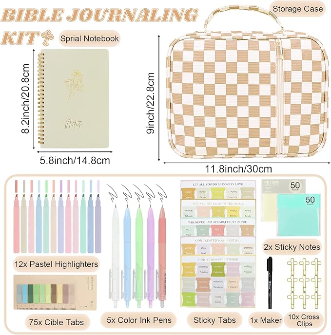 Yellow Bible Cover Case for Women Large Bible Cover Bag Bible Study Supplies Accessories Bible Journaling Kit for Girls Women