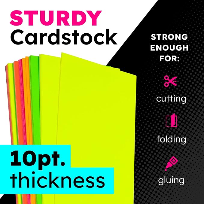 Hygloss Medium Poster Board 4x11 - 50 Neon Green Single Color Bulk Pack - 10 Pt. Thickness Colored Poster Board Paper for Projects, Signs, Displays - Posterboard Multipack 4" x 11"