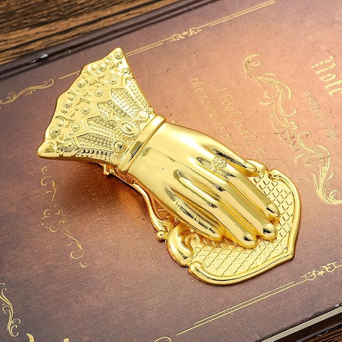 Vintage Hand Clip Metal Bookmark Holder for Woman Teenage Girl- Symbol of Wealth and Good Luck for Noblewoman's Hand, Book Marker, Reading Accessory, Valuable Book Clip (Solid Gold)