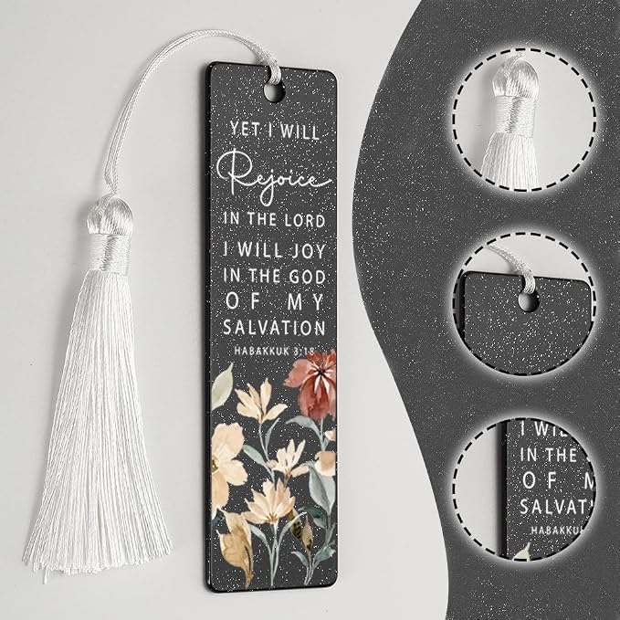 Christian Joyful Bookmark, Inspirational Gift for Believers, Uplifting Gift for Spiritual Readers, Spiritual Bookish Present, Unique Floral & Scripture Design Bookmark, WCB56