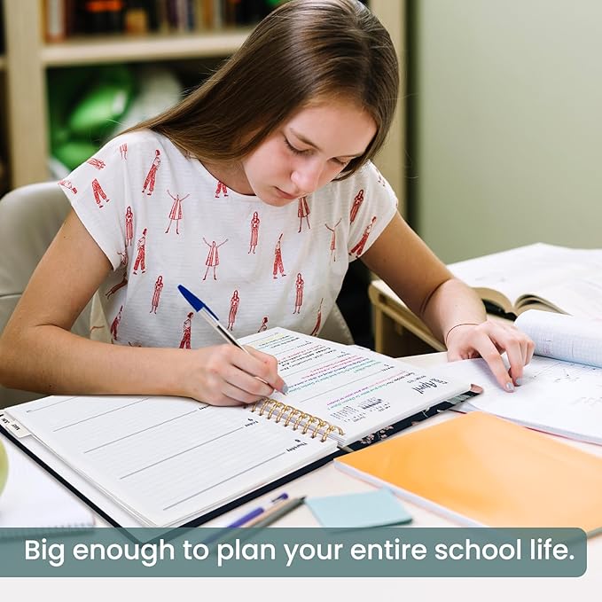Academic Planner 2026-2027, Weekly and Monthly Calendar Book, July 2026 – June 2027, Hardcover Planner with Tabs, Perfect for Teachers, Students, Women & Men, A4 (8.5" x 11") - Evening Petals