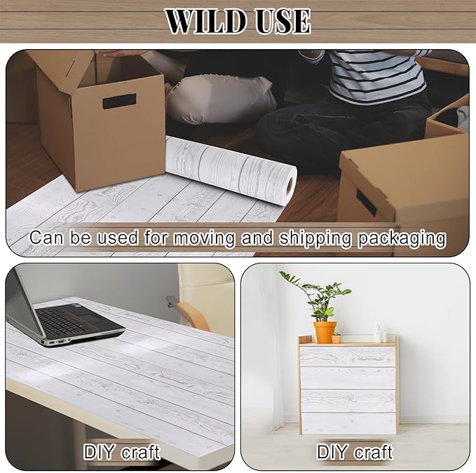 White Wood Bulletin Board Roll Reusable Waterproof Erasable Bulletin Board Fade Resistant Wrinkle Resistant Poster Non-Woven Fabric Bulletin Board Roll for Classroom Decor Wrap Crafts 15.55" x20ft