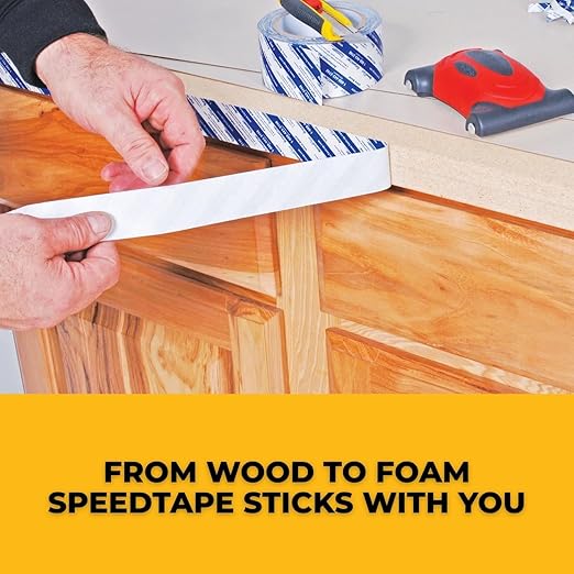 FastCap Peel and Stick SpeedTape Double Sided Adhesive Tape for Edge Banding - Wood Working Tools for Home Repair and Home Improvement - 1" x 50', 2-Pack - 98224-2P