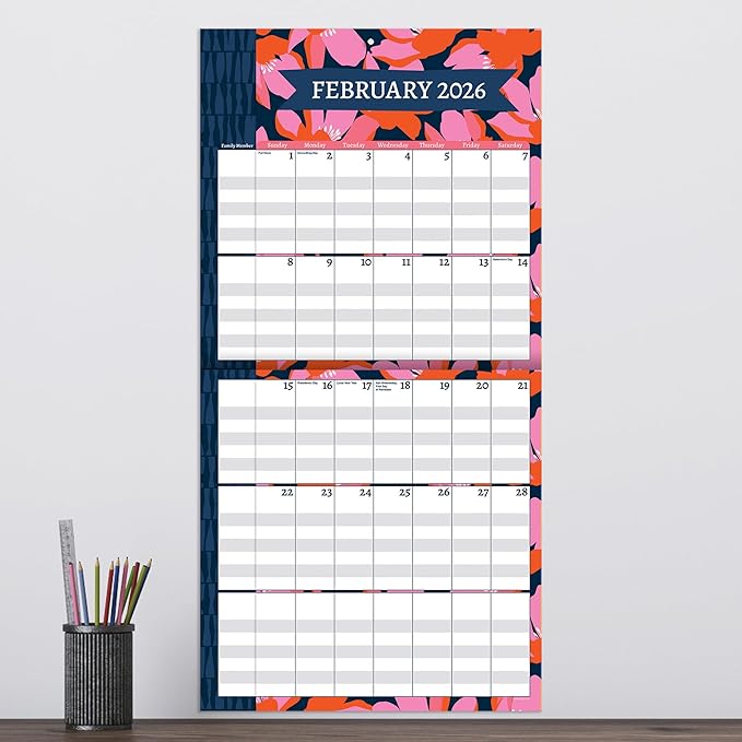 TF Publishing 2026 Mom's Manager Wall Calendar - Large Grids for Appointments and Scheduling - Vertical Monthly Wall Calendar 2026 with Premium Matte Paper for Home and Office Organization - 12x12in